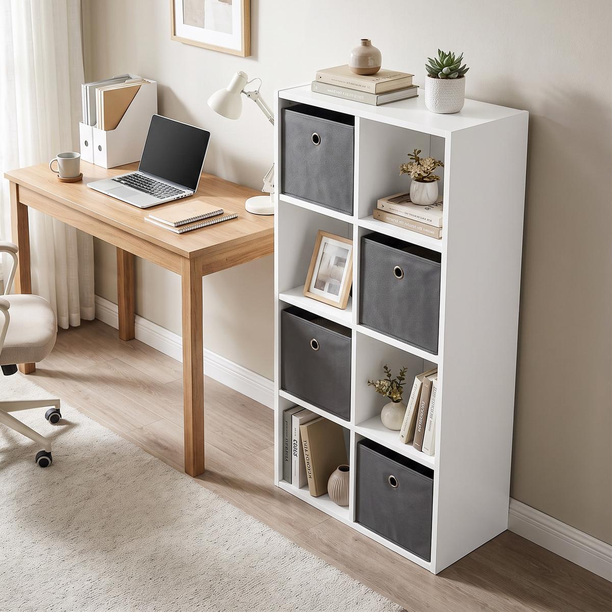 BÜCHERREGAL Spanplatte Weiß - Weiß, Holzwerkstoff (30/53.7/105.9cm) - HOMCOM