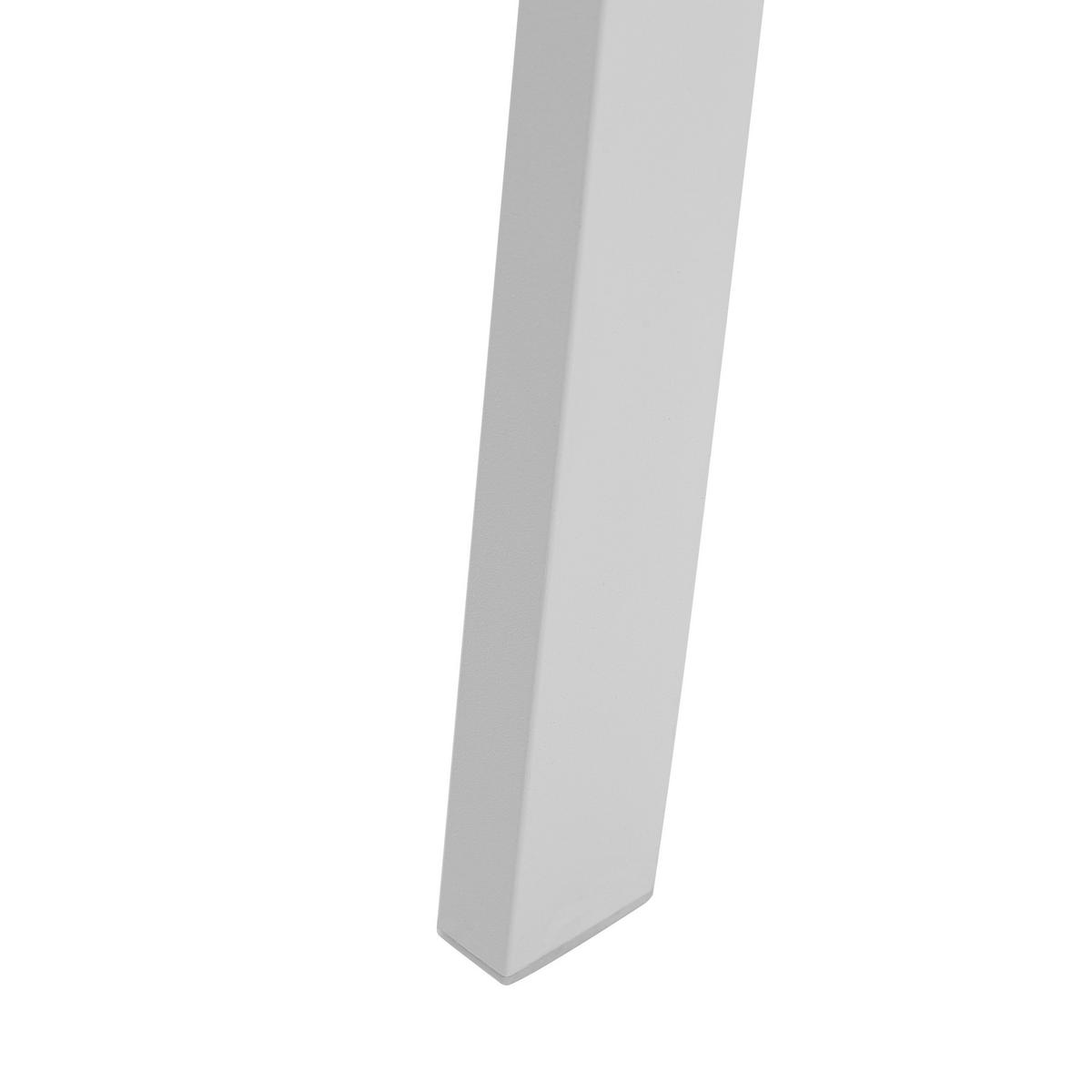 GARTENTISCH Aluminium heller Holzfarbton/weiß 105 cm Cavoli - Dunkelbraun/Weiß, Kunststoff (105/105/73cm) - Beliani