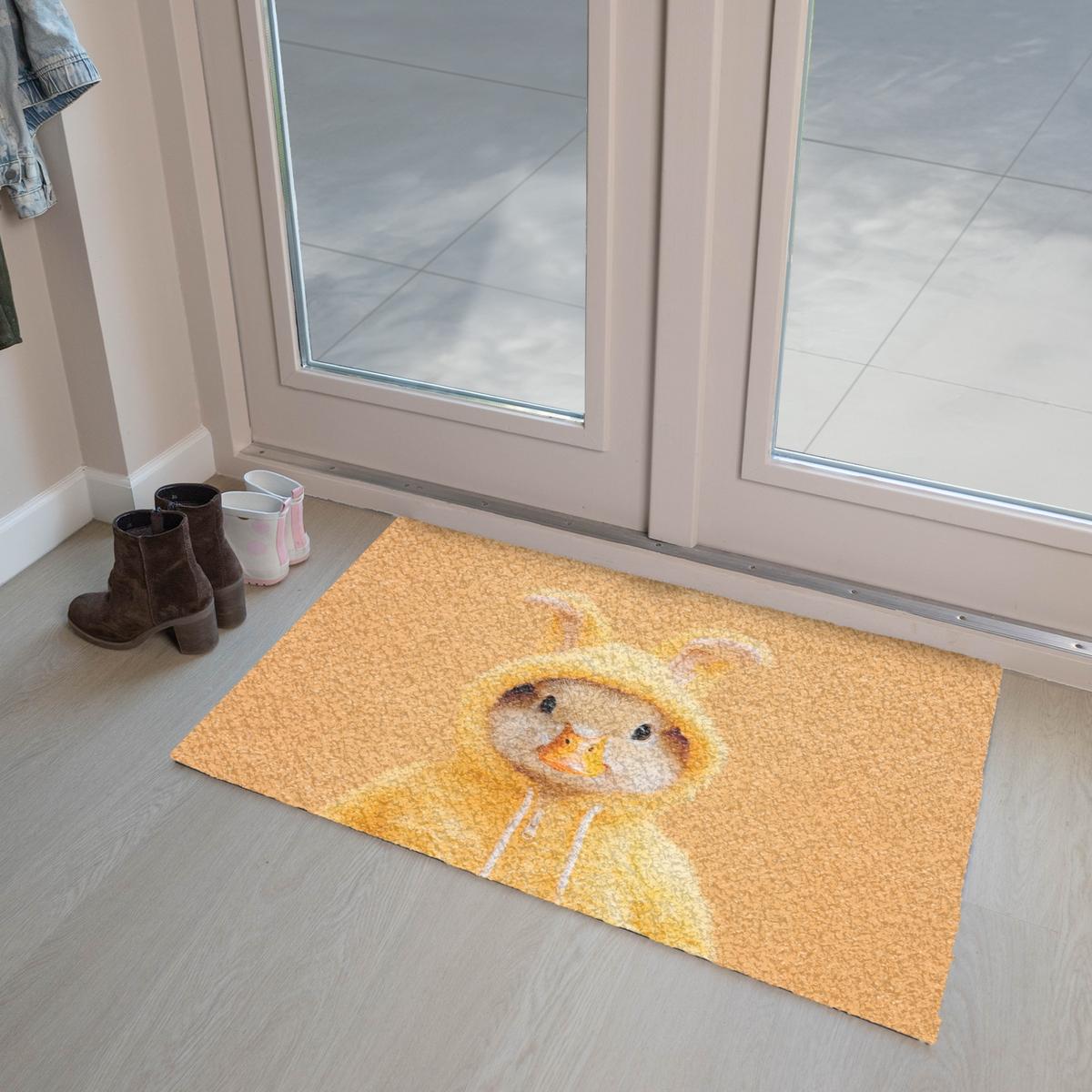 FUSSMATTE Osterhase - Kostüm - Ente Schmutzmatte 90x60 cm - Gelb, Kunststoff (60/90cm) - MuchoWow