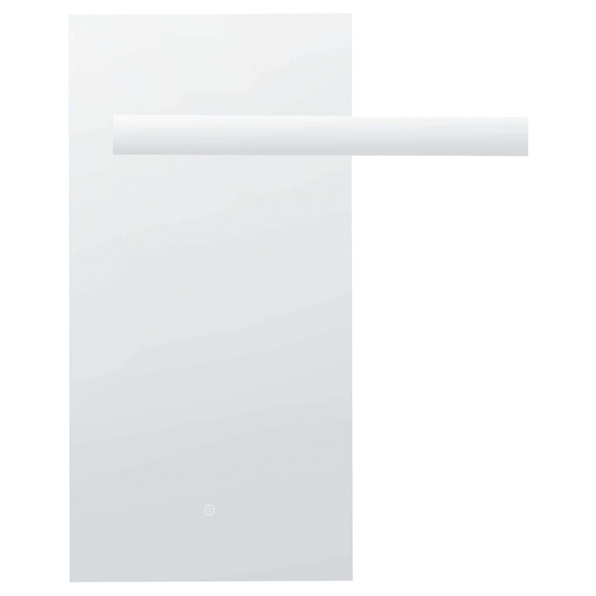 LED-BADEZIMMER-SPIEGEL 83/100 cm Silber Maux - Silberfarben, Glas (83/100/5cm) - Beliani