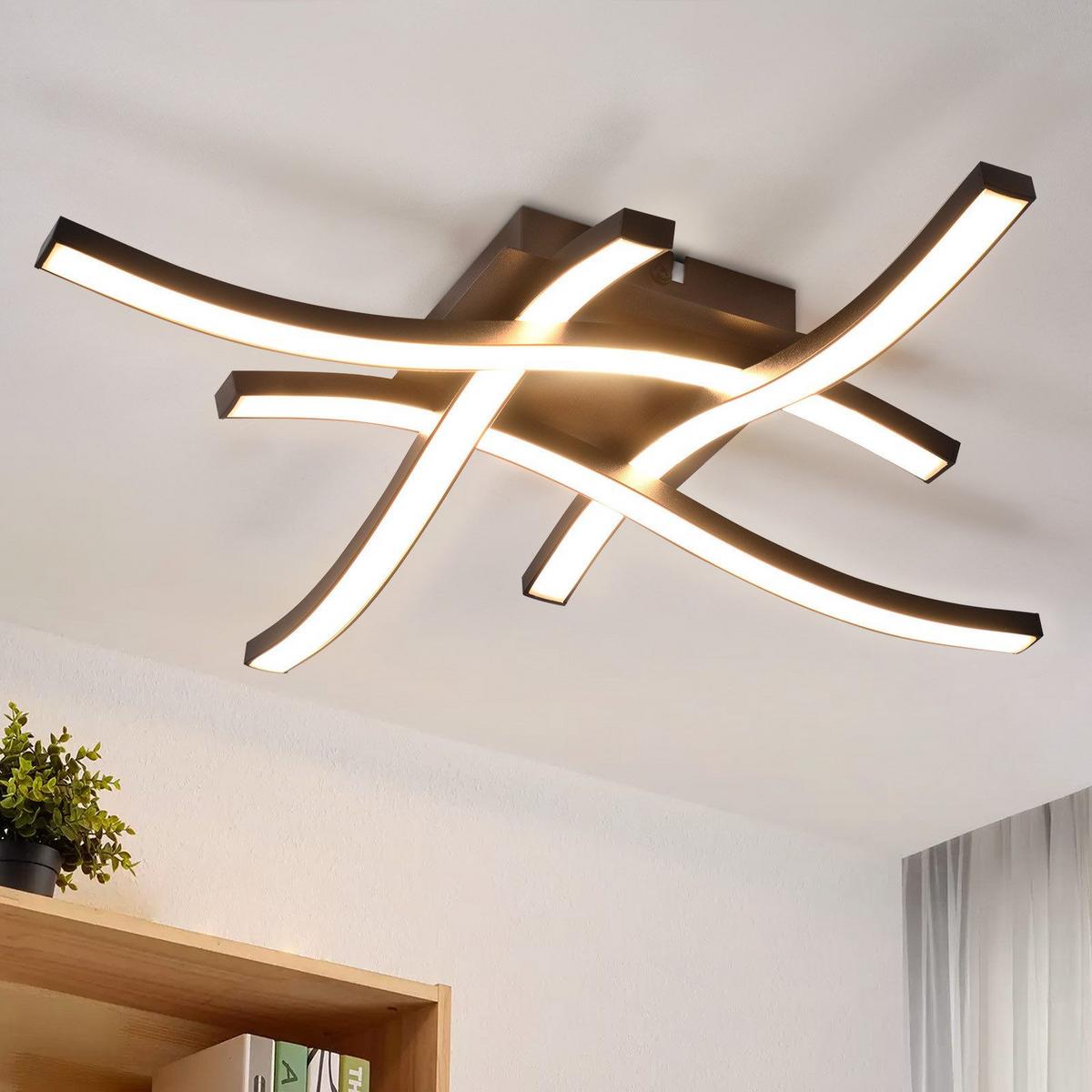 LED-DECKENLEUCHTE Fulbright 42.5/42.5/7 cm - Schwarz, Metall (42.5/42.5/7cm) - Nettlife