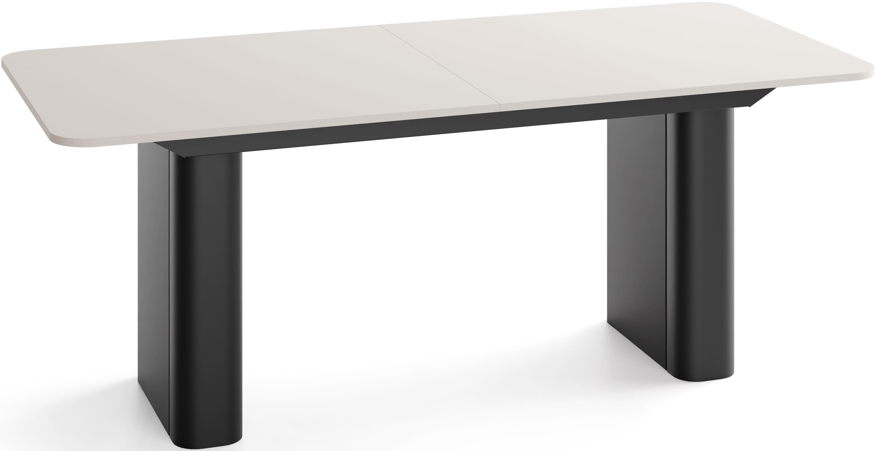 ESSTISCH Riven rechteckig ausziehbar verlängerbar mit Butterfly-Auszug, Kaschmir 200-296/90/76 cm - Kaschmir/Schwarz, Holzwerkstoff/Metall (90/296/76cm) - WFL GROUP