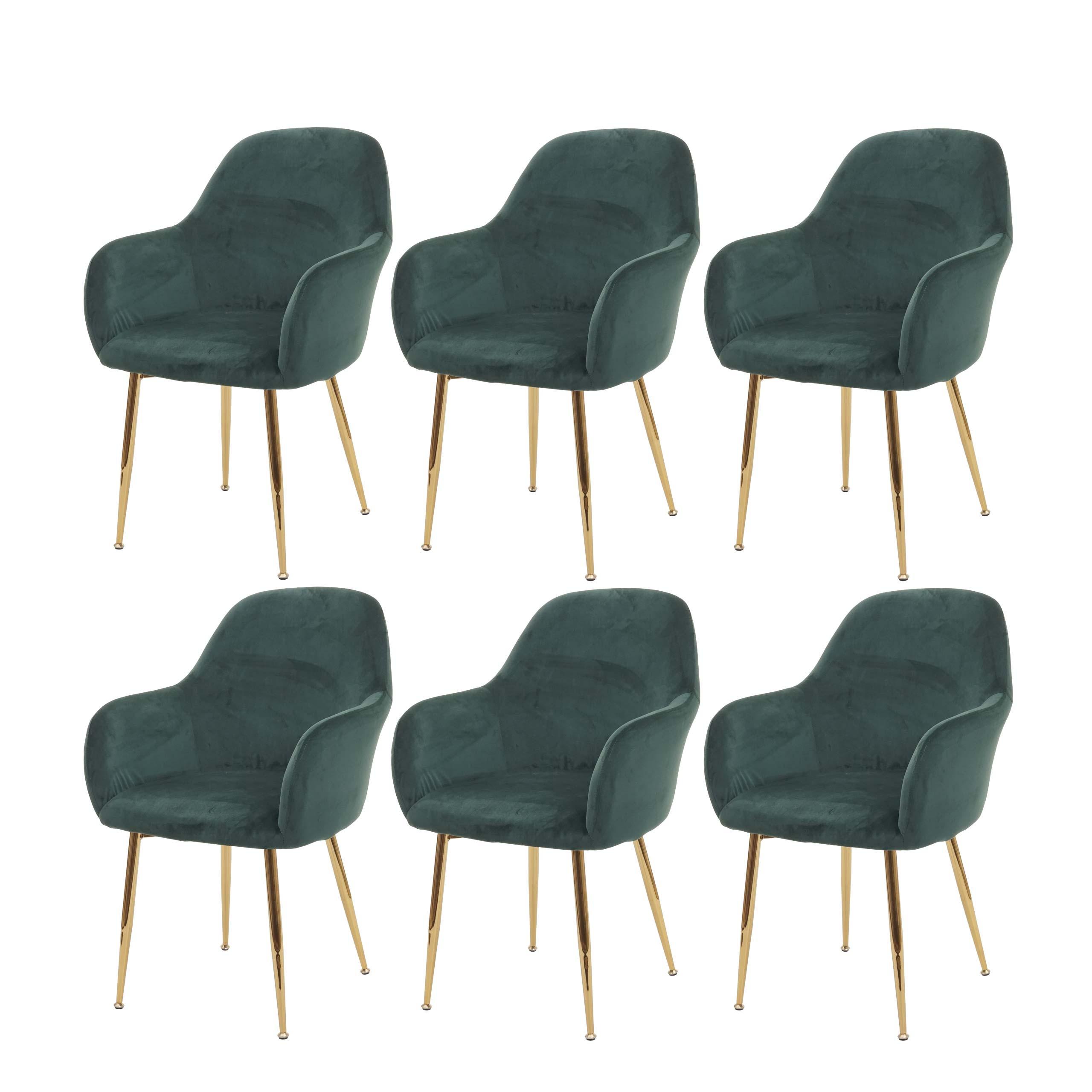 ESSZIMMERSTUHL Grün 6er-Set - Grün, Textil (57/83/57cm) - MCW