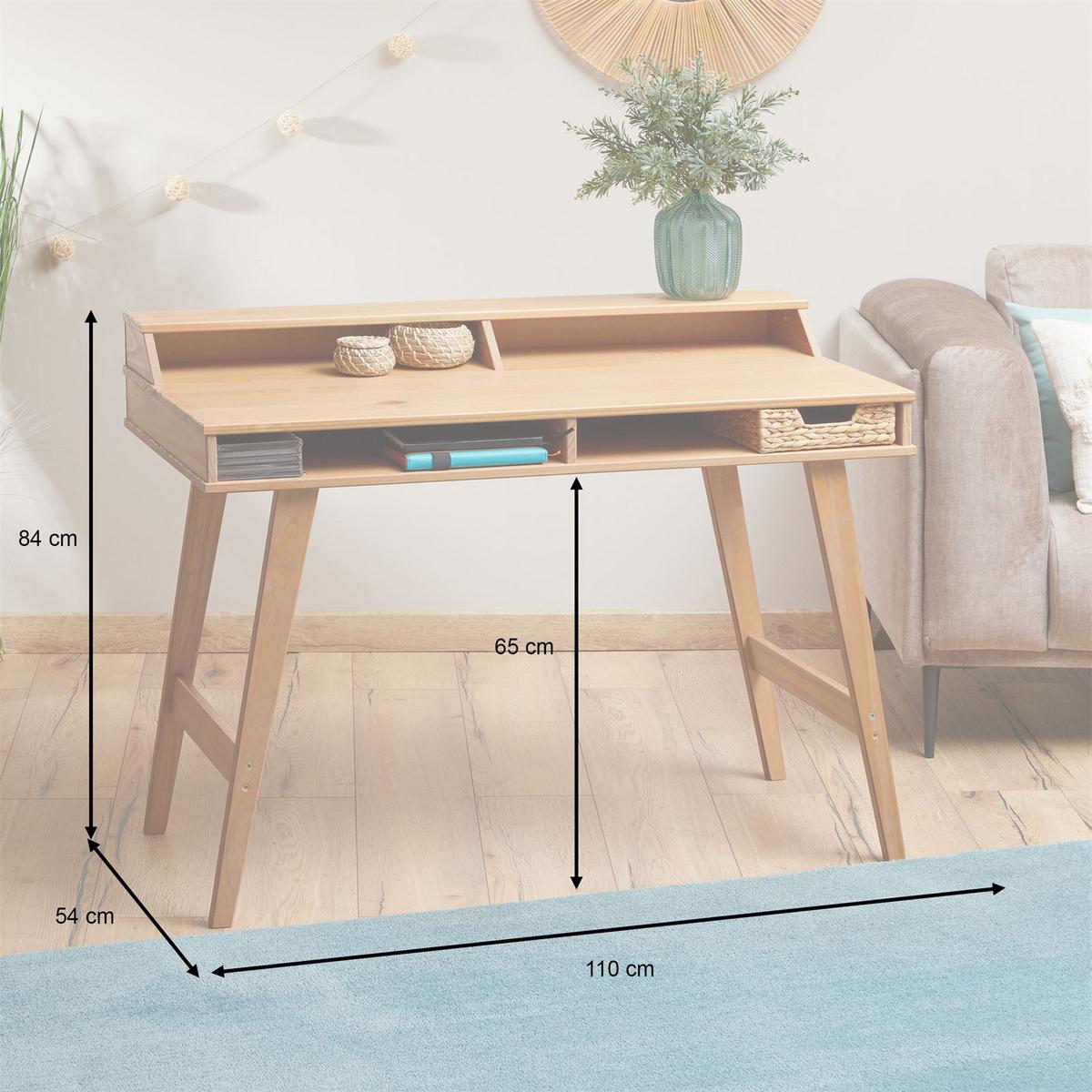 SCHREIBTISCH LUNA - Braun, Holz (54/110/83cm) - IDIMEX