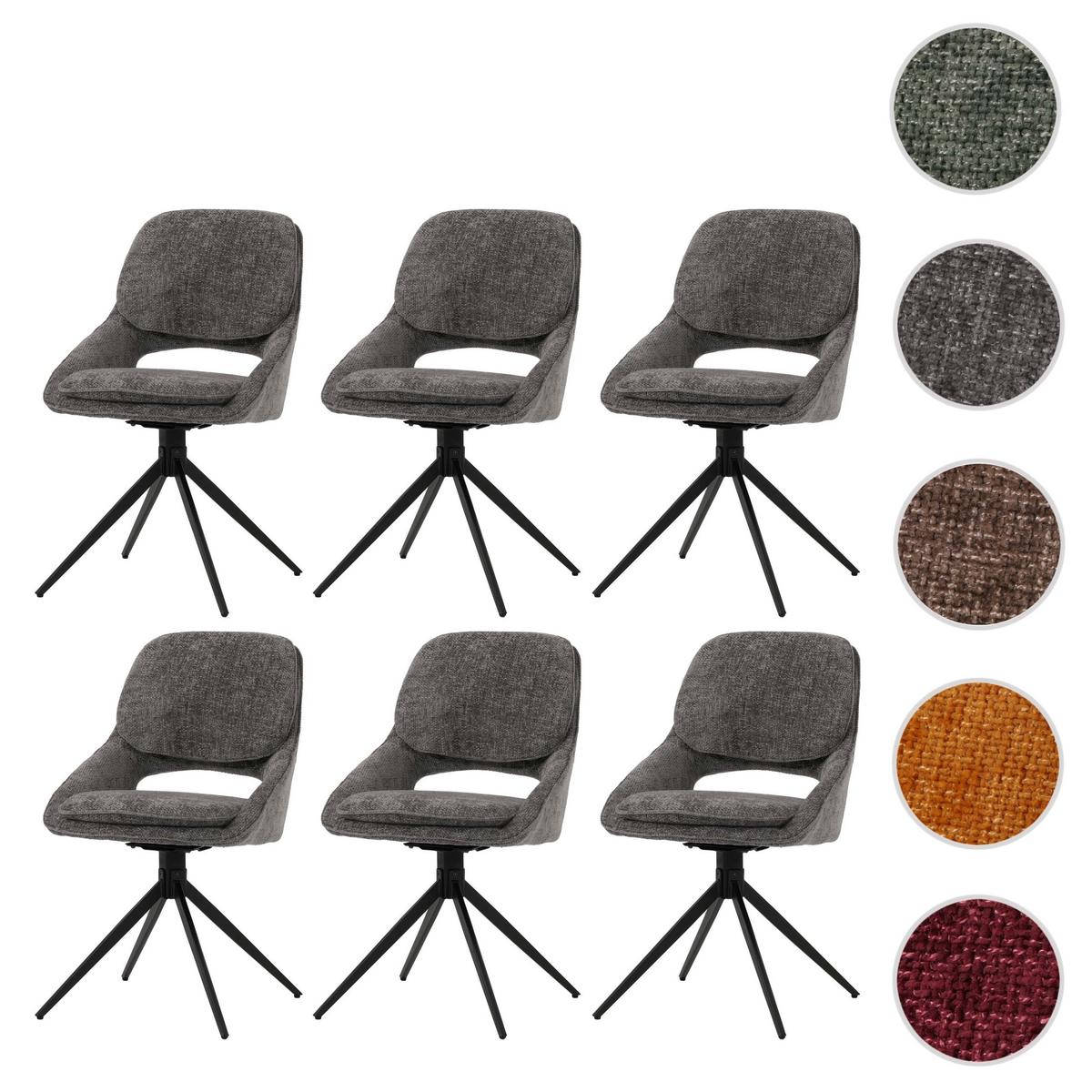 ESSZIMMERSTUHL Grau 6er-Set - Dunkelgrau/Grau, Textil (55/87/55cm) - MCW
