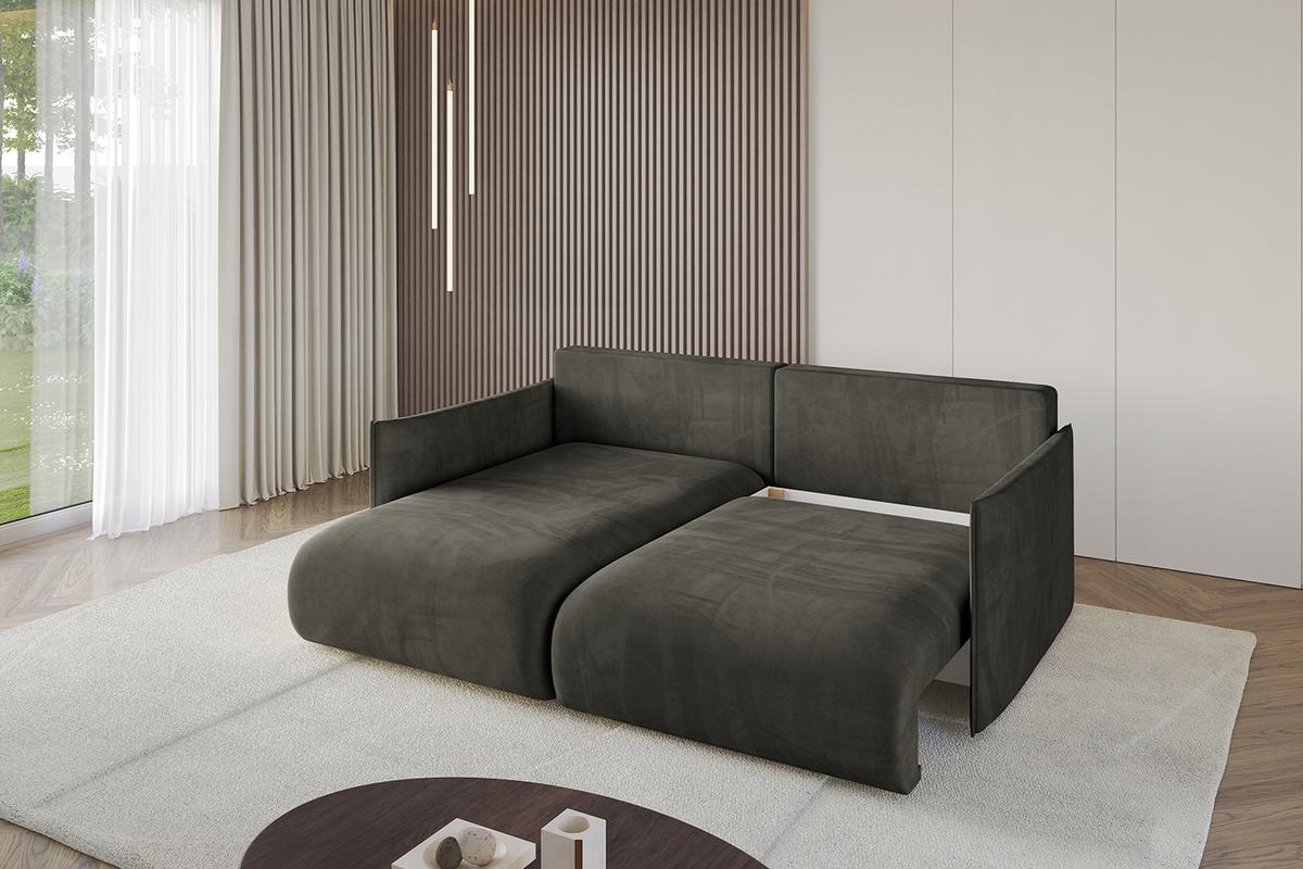 ECKSOFA Ottomane links ONESK-L 216x177x72 Schwarz Velours - Schwarz, Holzwerkstoff/Kunststoff (216/177cm) - ALTDECOR