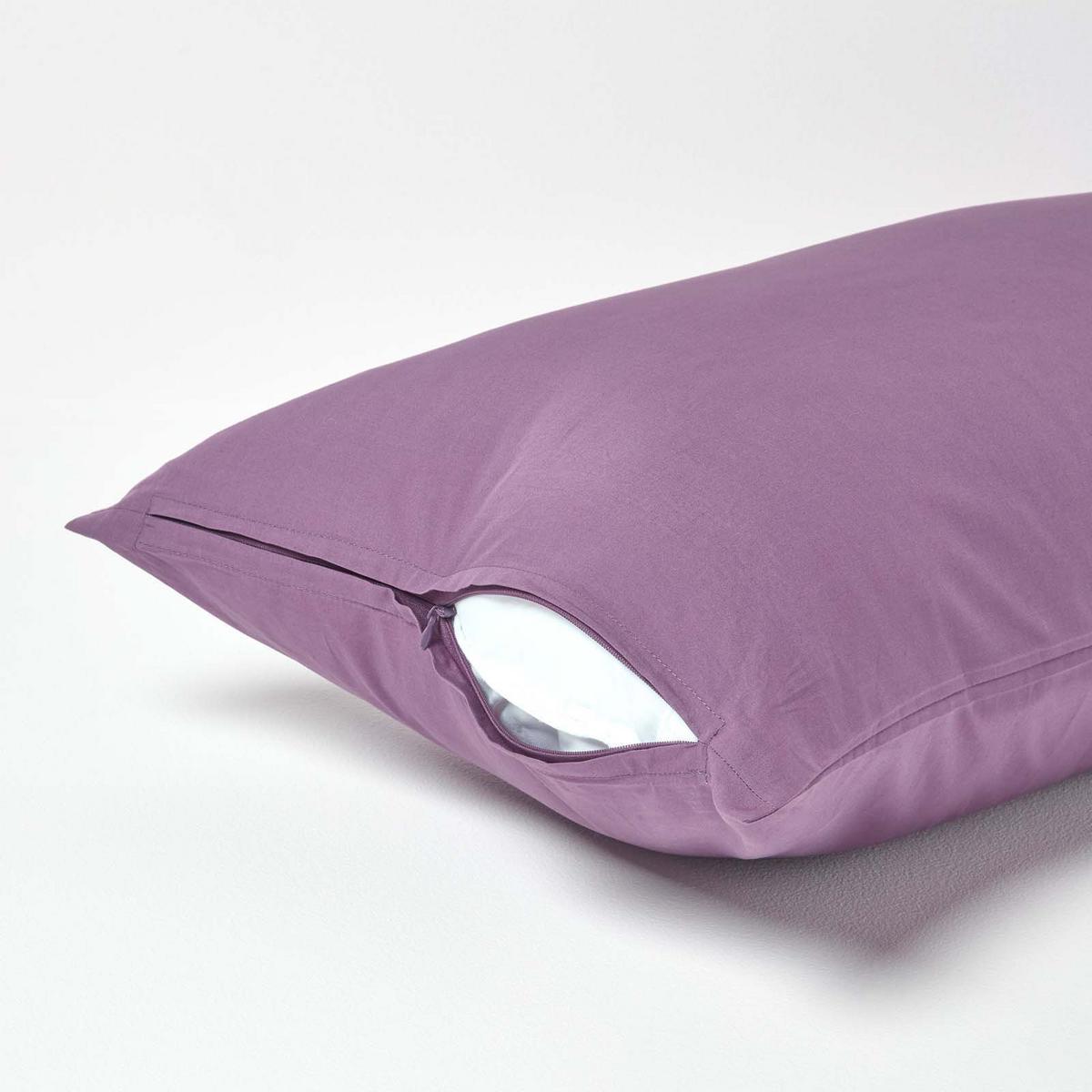 KISSENBEZUG Perkal, Ägyptische Baumwolle, Fadendichte 200 - Lila, Textil (40/80cm) - Homescapes