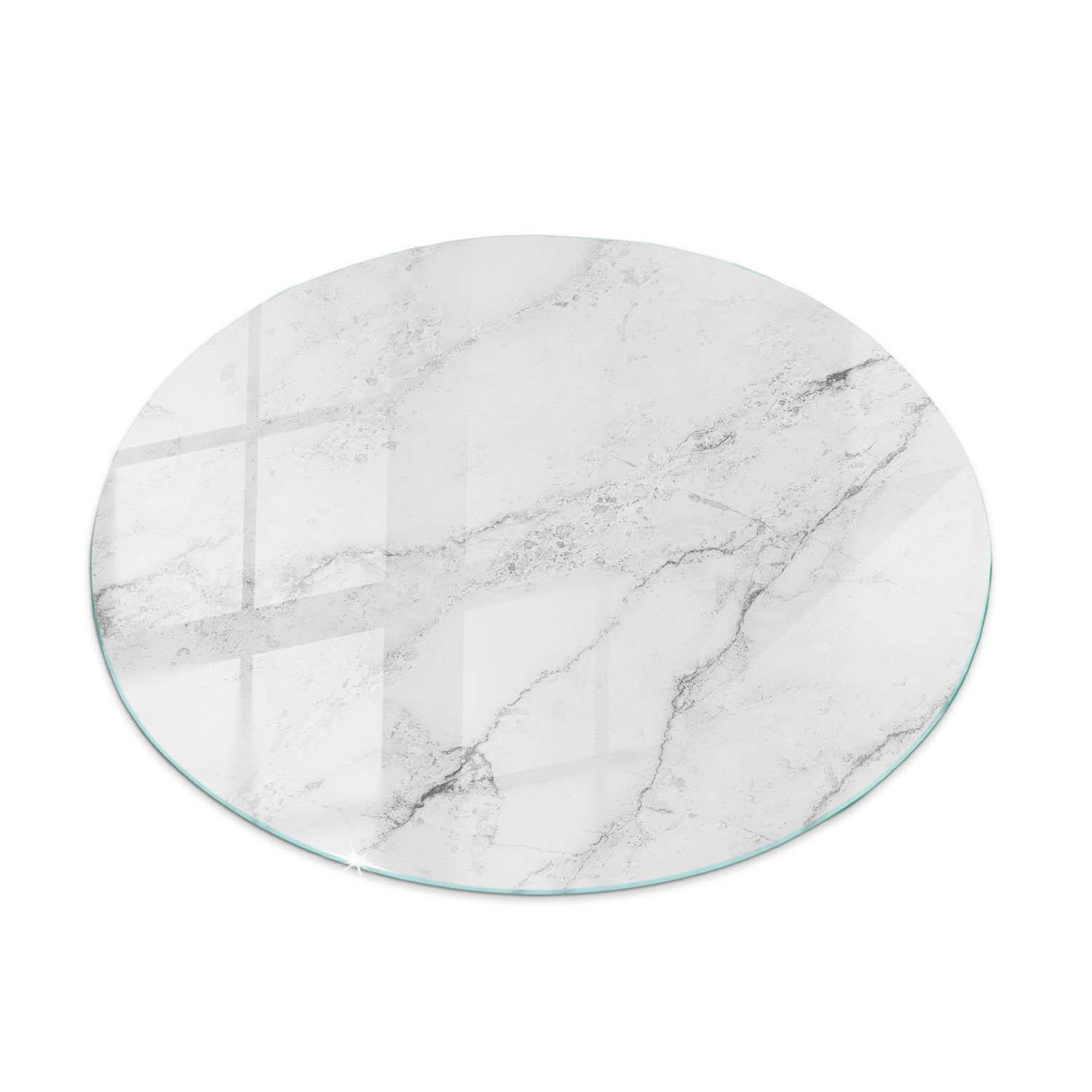 TISCHPLATTE fi50 cm Marmoroberflächenmuster - Hellgrau, Glas (50/50/0.4cm) - TULUP