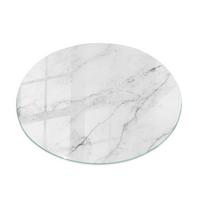 TISCHPLATTE fi70 cm Marmoroberflächenmuster - Hellgrau, Glas (70/70/0.4cm) - TULUP