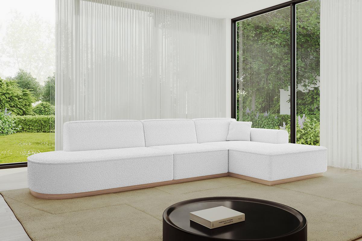 ECKSOFA Ottomane Rechts IREA-L2 - 327x165x80 cm Weiß - Weiß, Holzwerkstoff/Textil (327/165cm) - ALTDECOR