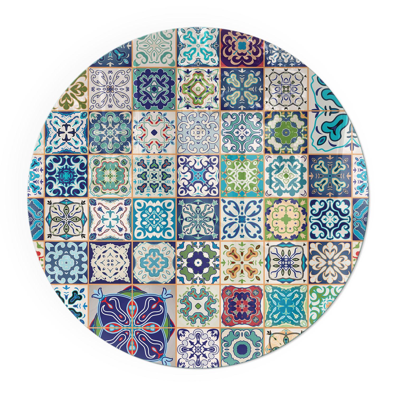 GLASPLATTE für Kamin Ø 70 cm - Blau, Glas (70/70/0.4cm) - TULUP