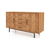 KOMMODE BREIT LEON Wildeiche - Wildeiche, Holz (144/80/45cm) - byoak