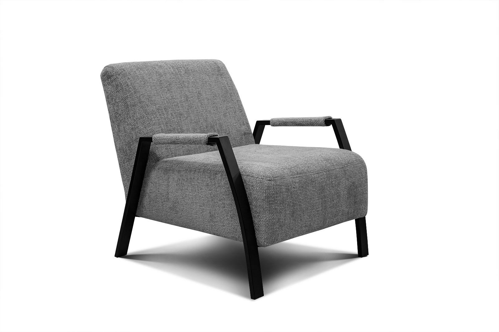 SESSEL KOBE, grau - Schwarz/Grau, Holz/Textil (72/76/90cm) - Wozimo