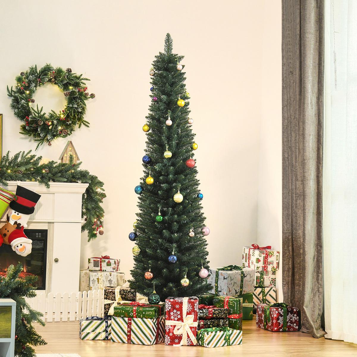 KÜNSTLICHER Weihnachtsbaum, 180 cm Christbaum mit 380 Spitzen für Weihnachten - Grün, Kunststoff (180cm) - HOMCOM