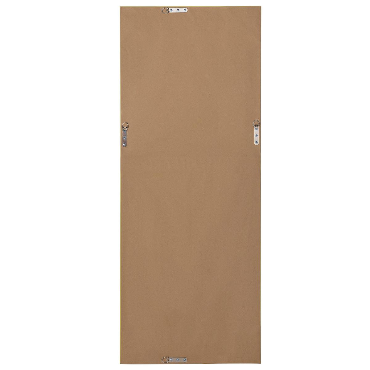 WANDSPIEGEL weiß/Holzoptik rechteckig 50/130 cm Benon - Weiß/Grau, Kunststoff (50/130/3cm) - Beliani