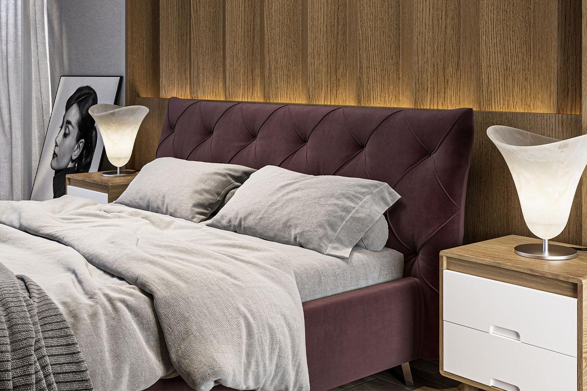 POLSTERBETT ANNY Violett Velvet - Violett, Textil (140/200cm) - KAWOLA