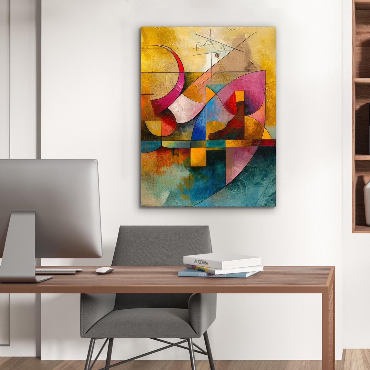 METALLBILD Kunst - Abstrakt - Modern 60x80 cm - Gelb, Metall (60/80cm) - MuchoWow