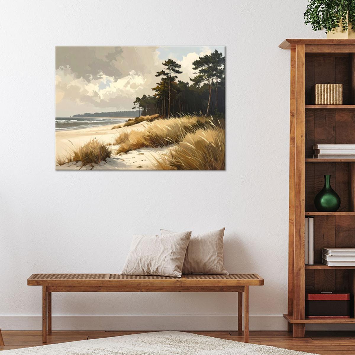 LEINWANDBILD Landschaften 90x60cm - Beige, Textil (90/60cm) - Feeby