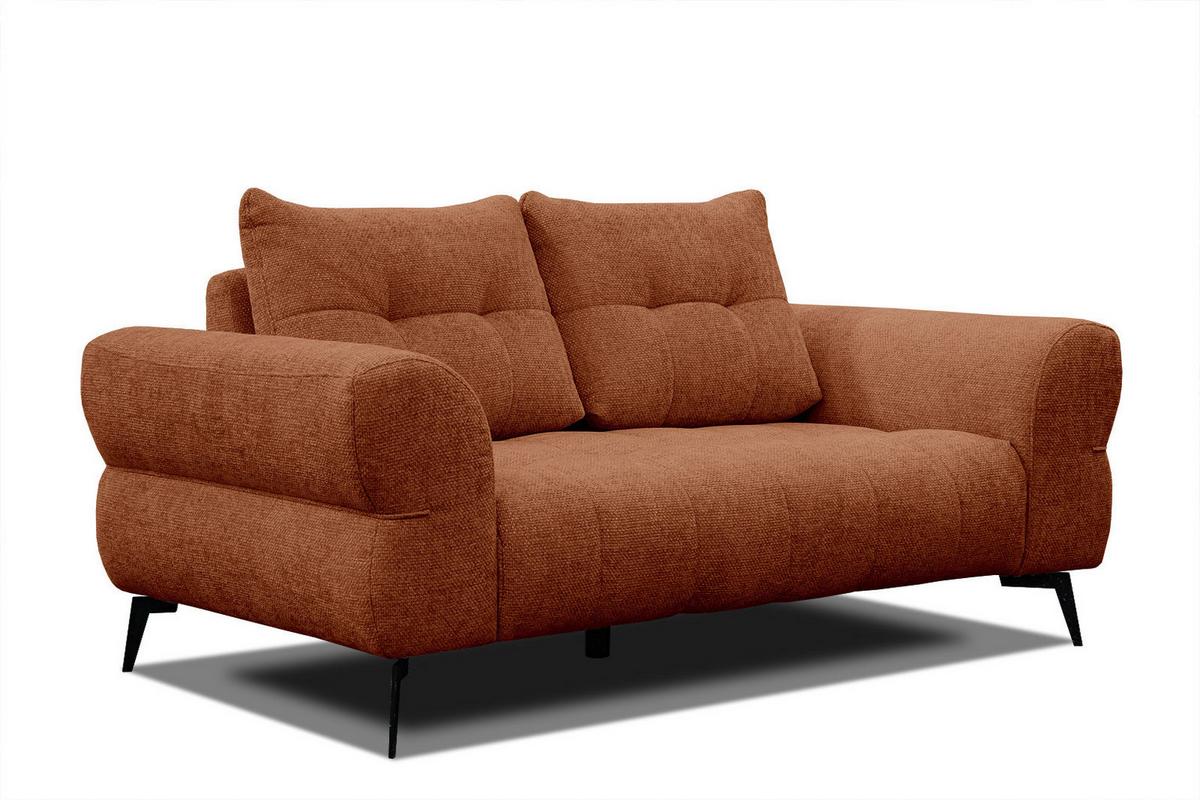 SOFA SALVINI 2-Sitzer, dunkelorange - Dunkelorange/Schwarz, Holzwerkstoff/Textil (176/88/99cm) - Wozimo