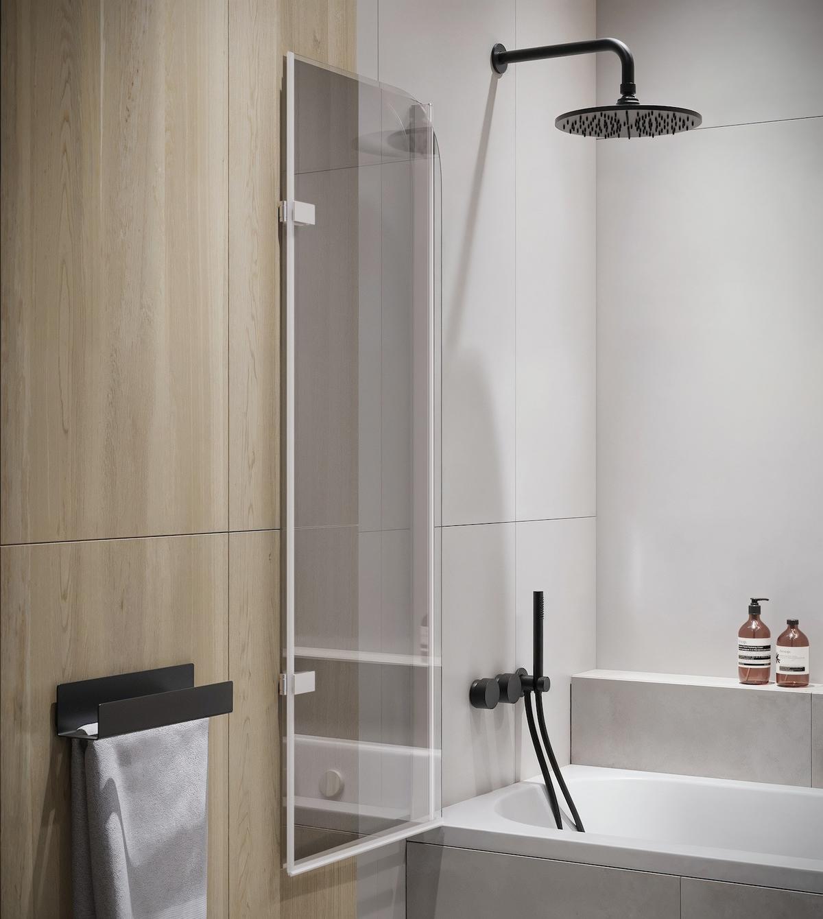 BADEWANNE Austin 2 Teile cm Chrom - 100 x 140 cm - Chromfarben, Glas (100/140cm) - Badplaats