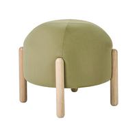 HOCKER Samtstoff Olivgrün Grün Helen - Hellbraun, Textil (40/38/40cm) - Beliani