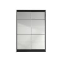 SCHWEBETÜRENSCHRANK Lino IV - Schwarz/Weiß, Holzwerkstoff/Metall (120/200/58cm) - MIRJAN24