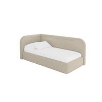 EINZELLBETT Jugendbett mit Bettkasten, Rechts - JOVY 80x200 Dunkelbeige - Taupe, Holzwerkstoff/Textil (80/200cm) - ALTDECOR