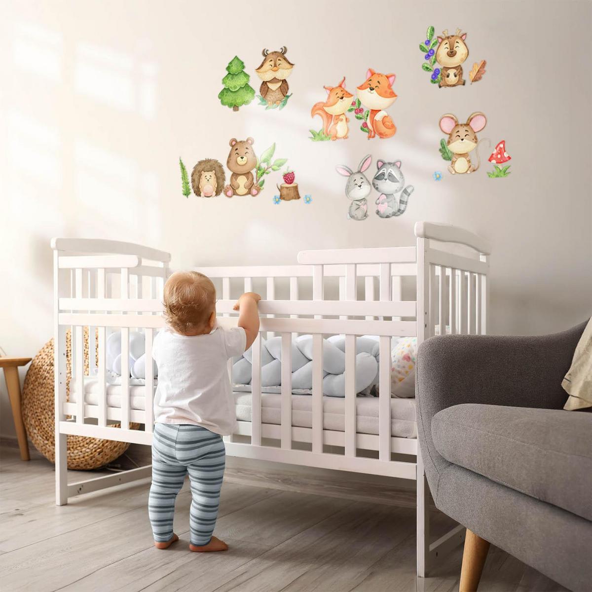 WANDAUFKLEBER 60x64cm - Niedliche Tiere - Multicolor, Kunststoff (60/64/0.1cm) - Wallfluent