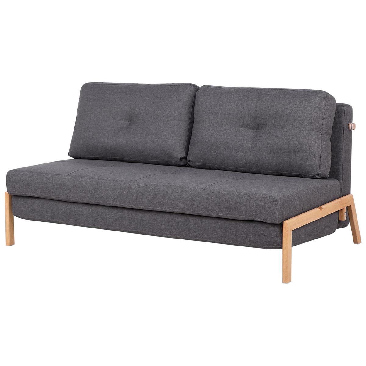 2-SITZER-SCHLAFSOFA Polsterbezug Dunkelgrau Edland - Dunkelgrau, Textil (152/76/92cm) - Beliani