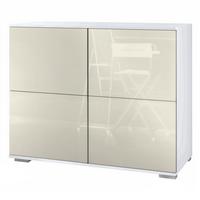 KOMMODE Rova Creme Hochglanz - Creme, Holzwerkstoff (92.5/75.5/35cm) - Vladon