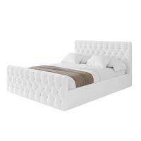 POLSTERBETT mit Bettkasten, Fußteil und Lattenrost, Boxbett mit Matratze H3/H4 - RENO-Z 180x200 Weiß - Weiß, Holzwerkstoff/Textil (180/200cm) - ALTDECOR
