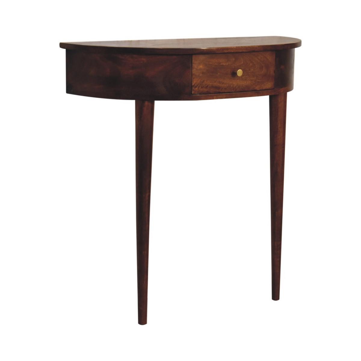 KONSOLE Rückwandfrei Montiert Kastanie, 1 Schublade, Dunkelbraun - Dunkelbraun/Messingfarben, Mangoholz/Holz (32/80/80cm) - Artisan Furniture