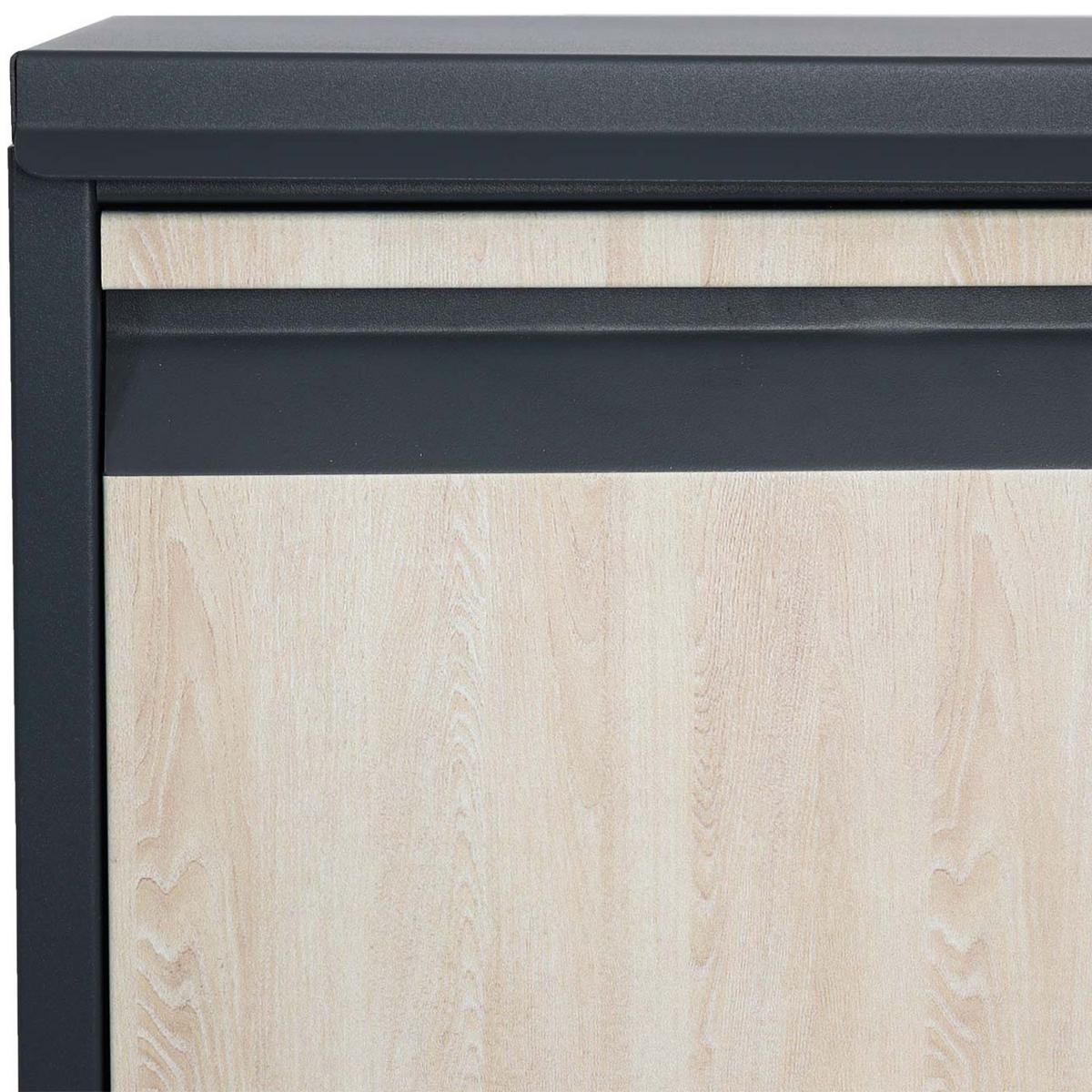 PAKETKASTEN GRÖßE XL rechteckig Anthrazit, Braun - Anthrazit/Braun, Metall (46/140/45cm) - MCW