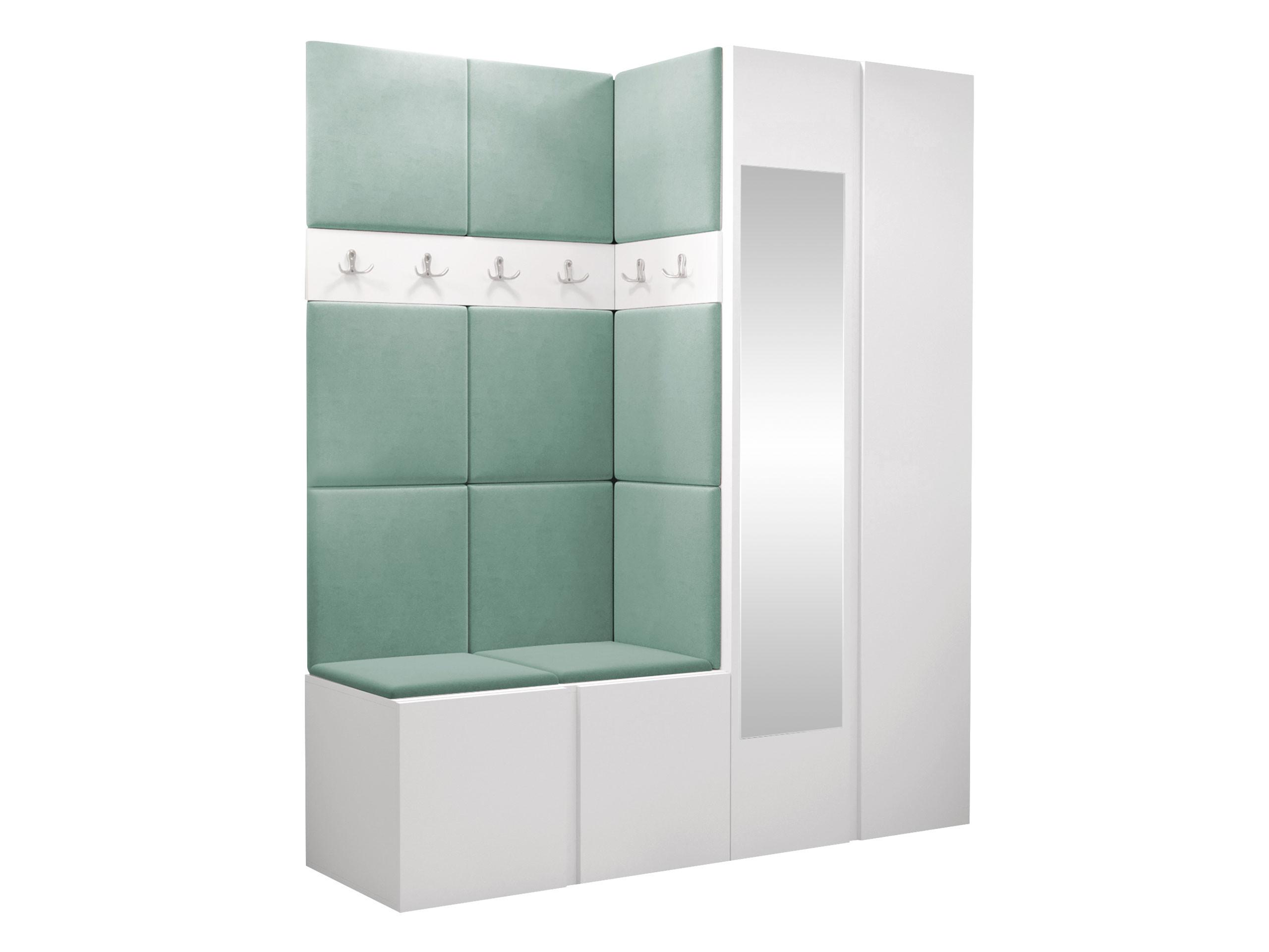 GARDEROBEN-SET Orion XII - Weiß/Mintgrün, Holzwerkstoff/Kunststoff (158/186/46cm) - MIRJAN24