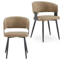 ESSZIMMERSTÜHLE PAVIA 2er-Set cappuccino - Kaschmir, Textil (54/80/59cm) - IDIMEX
