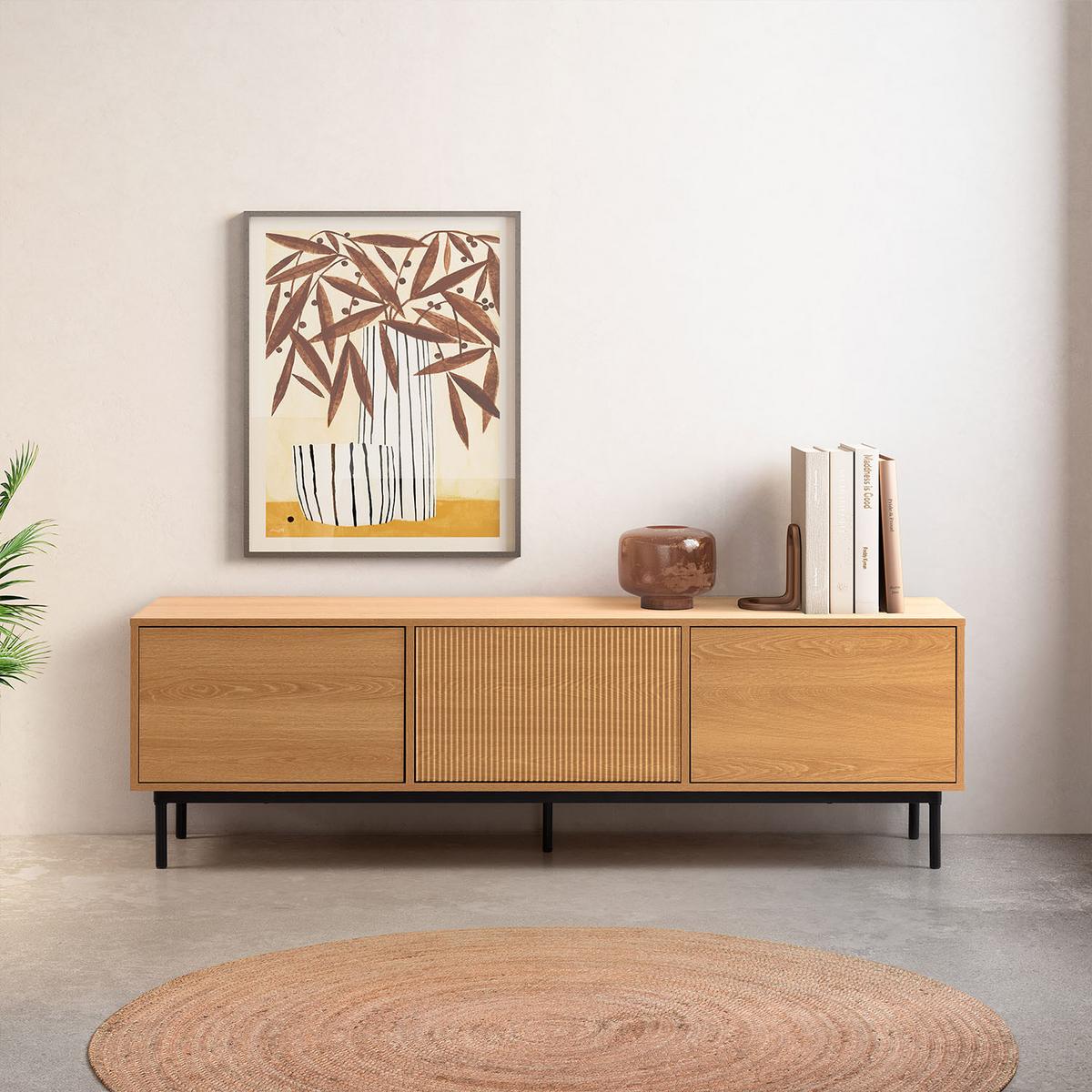 TV-ELEMENT Florida 3 türen Eiche-Optik - Eichefarben, Holzwerkstoff (160/50/40cm) - VS Venta-stock