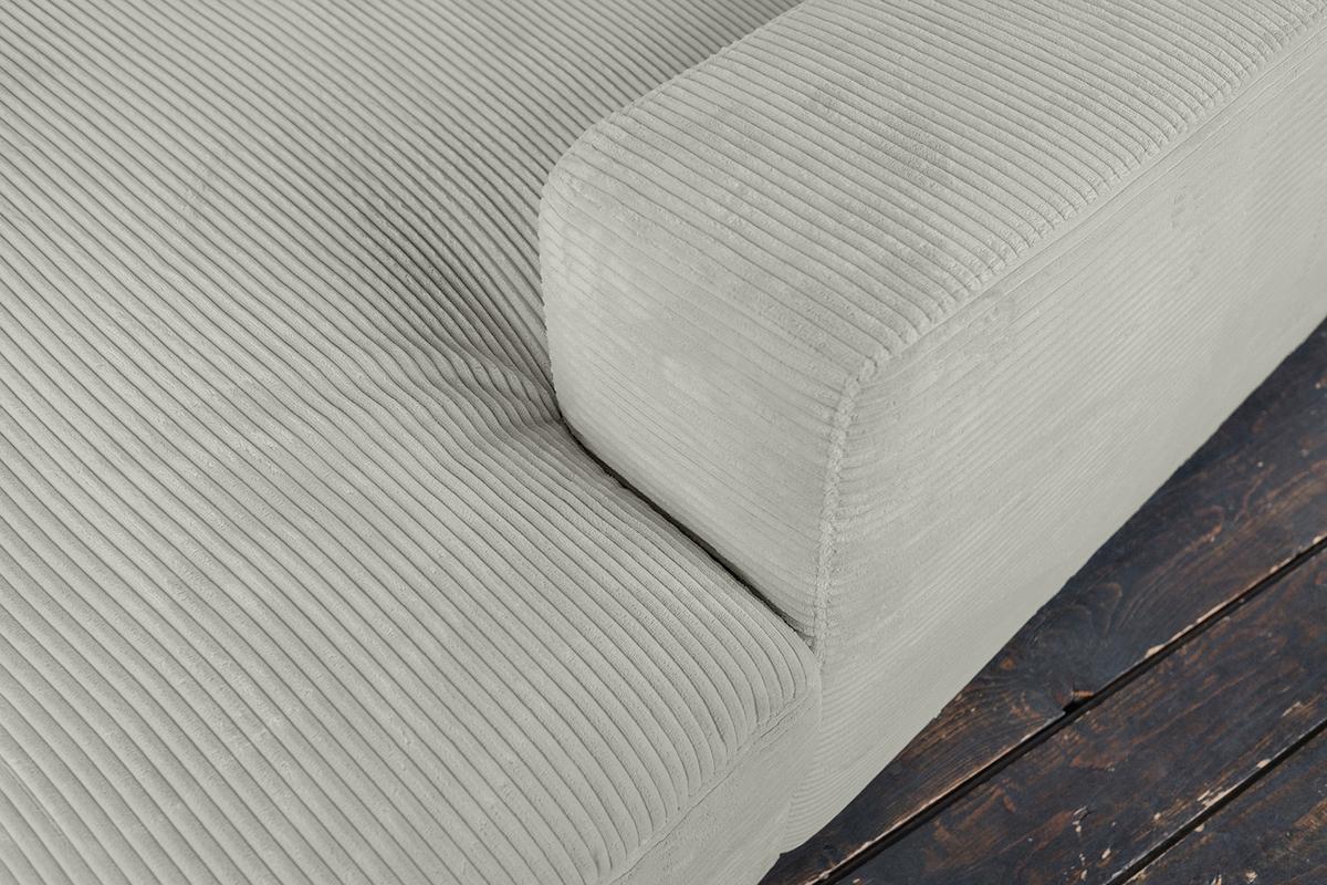 BIG SOFA-SET 6-TLG MADELINE Hellgrau Cord - Hellgrau/Schwarz, Kunststoff/Textil (290/85/170cm) - KAWOLA