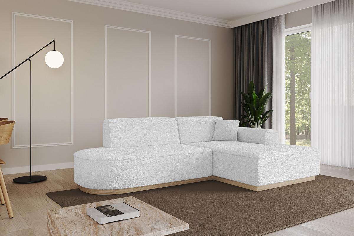 ECKSOFA Ottomane Rechts IREA-L1 - 232x165x80 cm Weiß - Weiß, Holzwerkstoff/Textil (232/165cm) - ALTDECOR