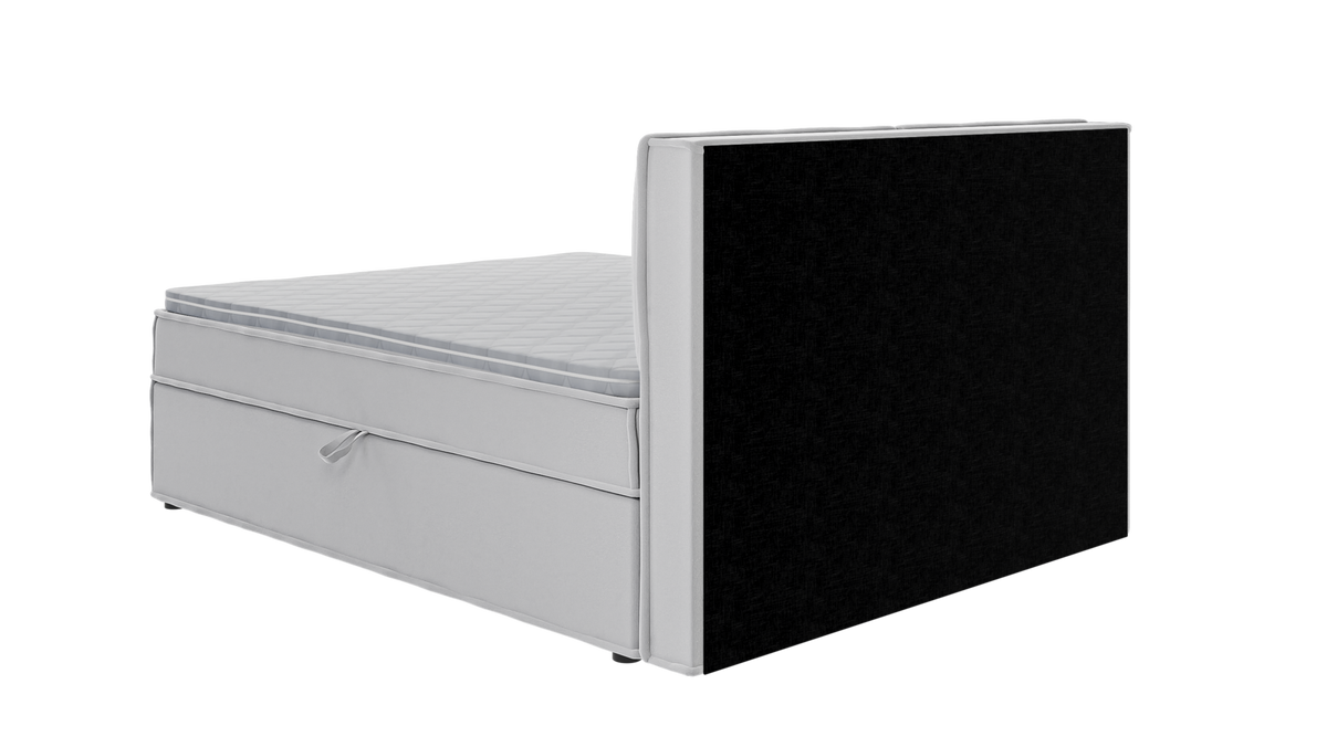 BOXBETT Eclipse 160/200 cm Silber Luxusmicrofaser - Silberfarben/Schwarz, Holz/Kunststoff (160/200cm) - S-Style Möbel