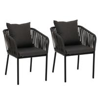 GARTENSTUHL Anthrazit, Dunkelgrau - Dunkelgrau/Anthrazit, Textil (55/75/55cm) - MCW