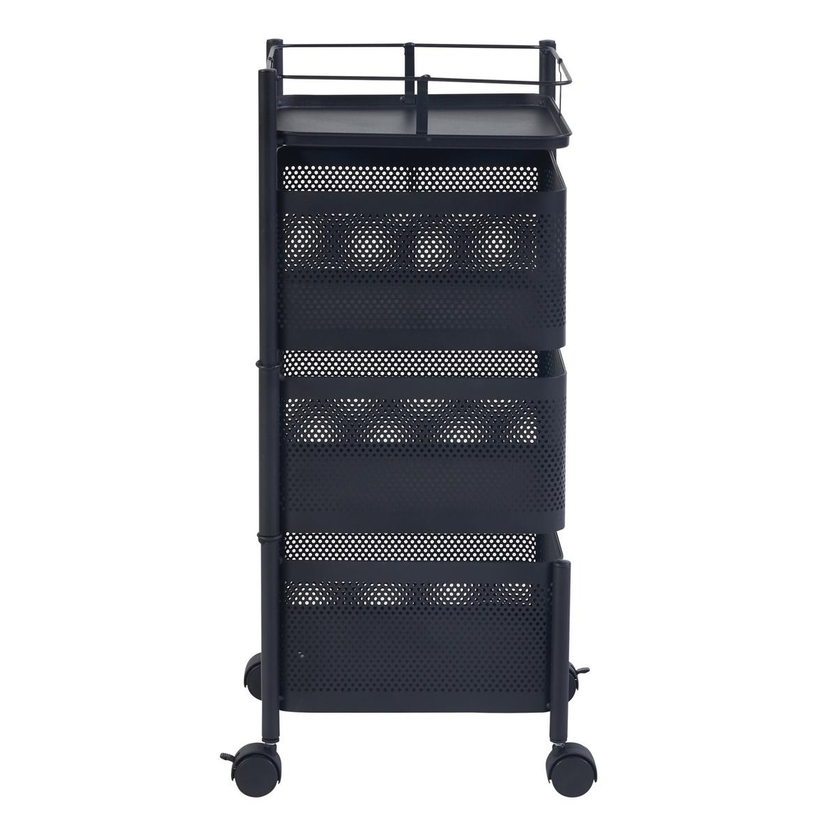 ROLLWAGEN Sunndal - Schwarz, Metall (27/64.5/27cm) - [en.casa]
