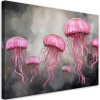 WANDBILD qualle meer abstraktion - Pink, Textil (60/40cm) - Feeby