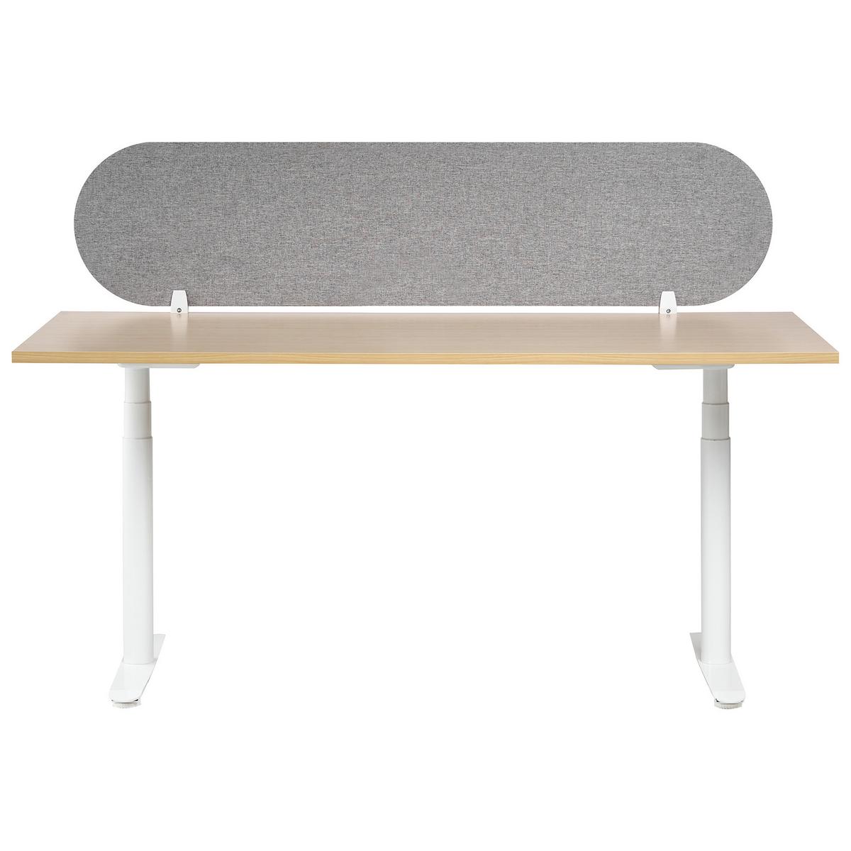 SCHREIBTISCHTRENNWAND Hellgrau 160x2x40 Sparky - Hellgrau, Kunststoff (160/40/2cm) - Beliani