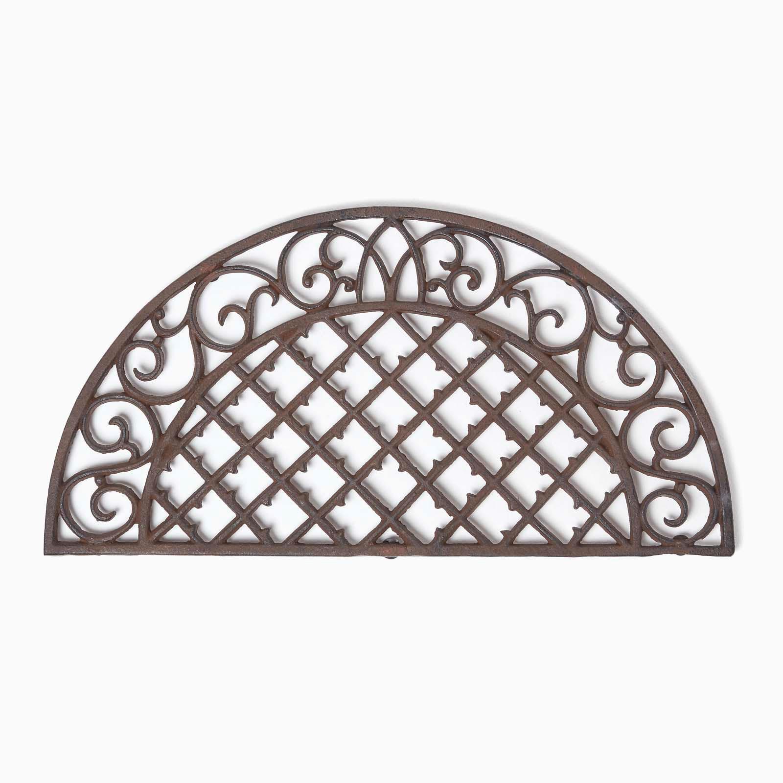 FUSSABTRETER Ornament halbrund, Gusseisen 34/66 cm - Braun, Metall (34/66cm) - Homescapes