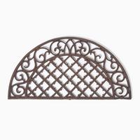 FUSSABTRETER Ornament halbrund, Gusseisen 34/66 cm - Braun, Metall (34/66cm) - Homescapes