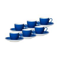 ESPRESSOTASSEN UND -UNTERTASSEN Doppio Indigo Blau 80 ml 6er Set - Blau, Keramik (12/7/12cm) - Ritzenhoff Breker