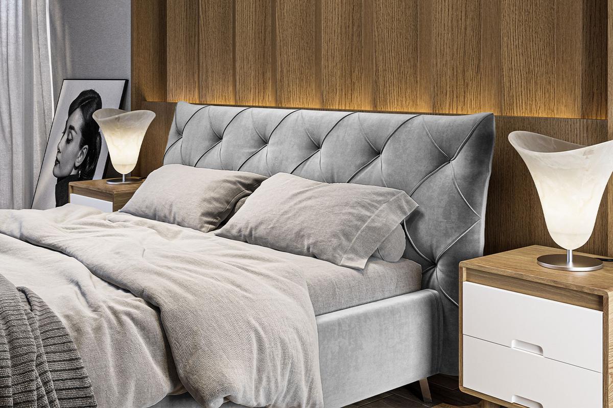 POLSTERBETT ANNY Silber Velvet - Silberfarben, Textil (200/200cm) - KAWOLA