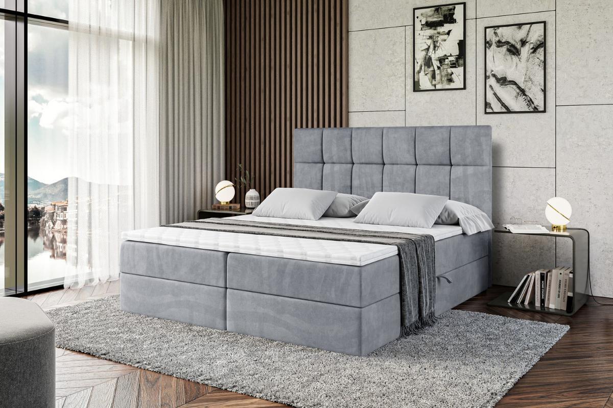 BOXBETT mit H3-Matratze und Lattenrost - RICAR - 140x200 Grau - Grau, Holzwerkstoff (140/200cm) - ALTDECOR