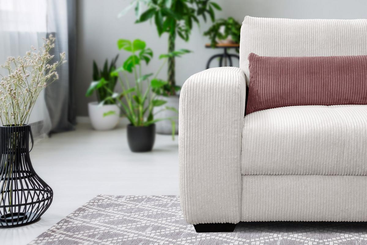 SESSEL OLI in Cordstoff perlweiß - Weiß, Holz/Textil (130/91/108cm) - Wozimo