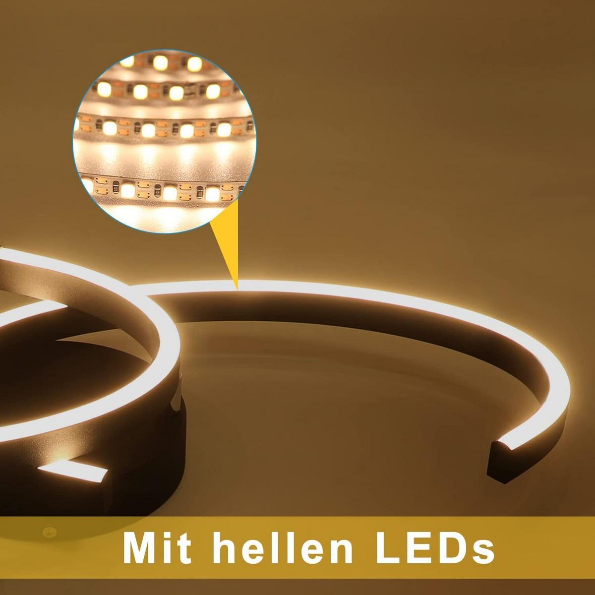 LED-DECKENLEUCHTE Oliver 60/16/9 cm - Schwarz, Metall (60/16/8cm) - ZMH